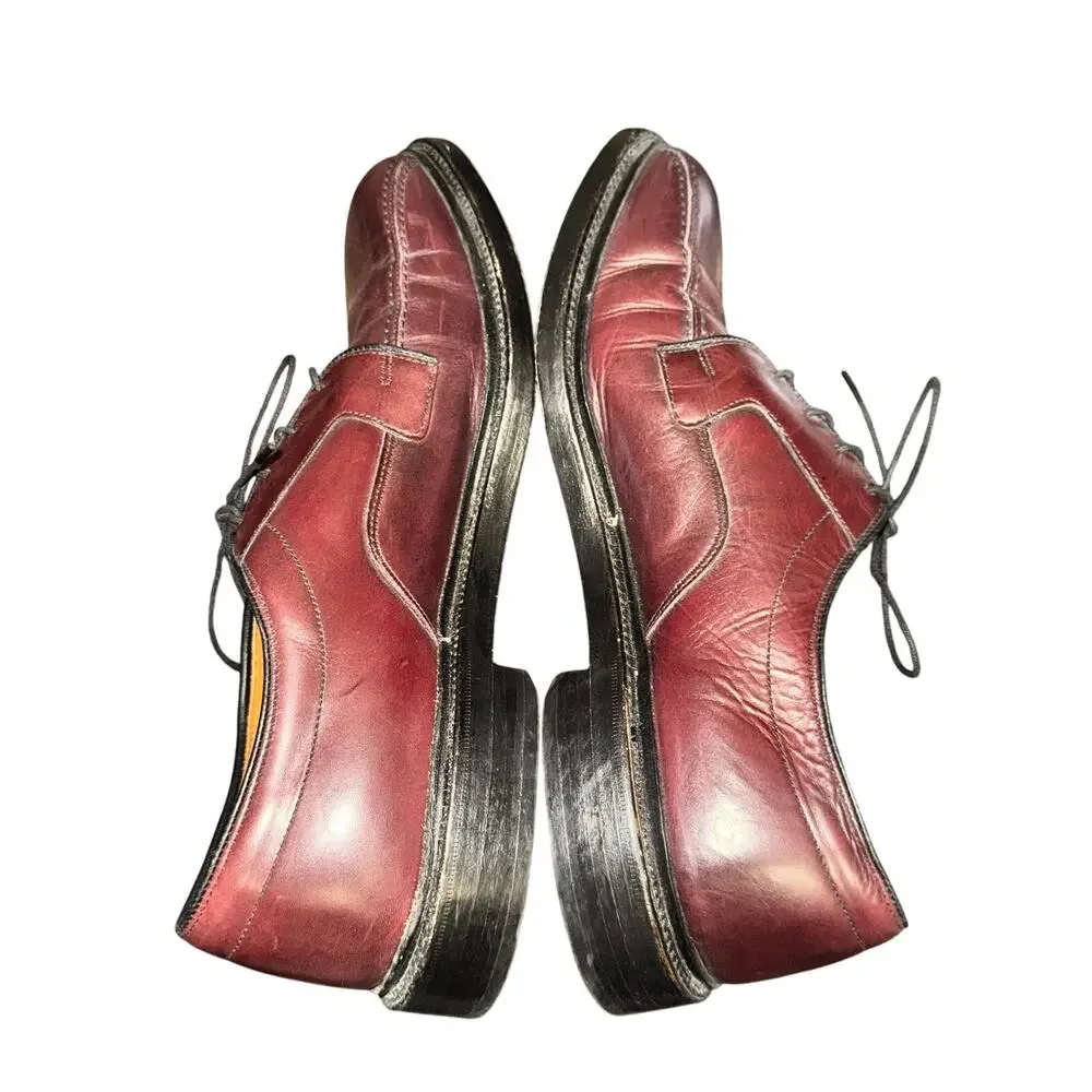Allen Edmonds Hillcrest Oxfords Men's Sz 10 C Burgundy Leather Bicycle Toe Shoes